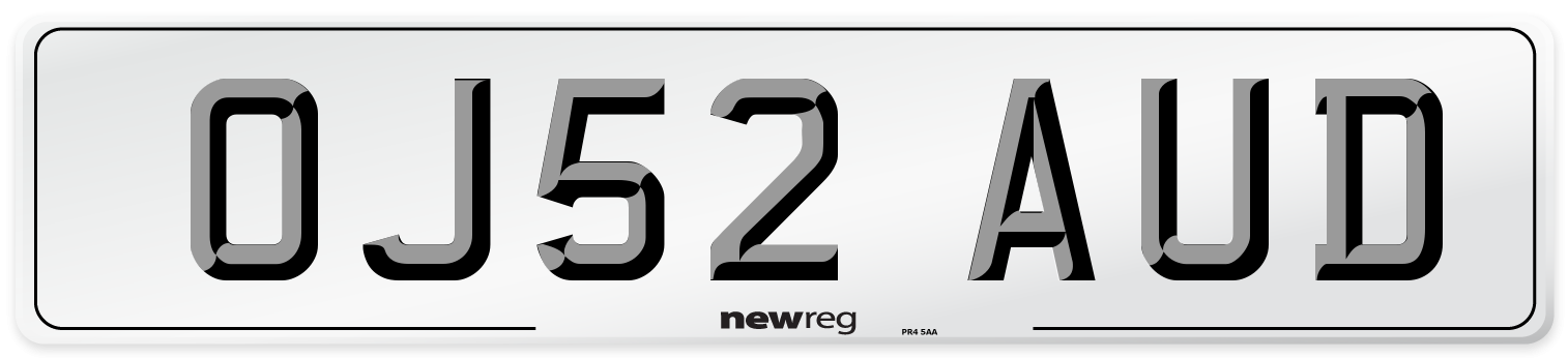 OJ52 AUD Number Plate from New Reg